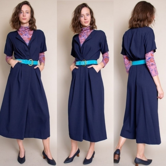 New Rachel Comey Ardent Split Neck Wide Leg Pebble Midnight Jumpsuit NWT Size 0 - Picture 10 of 17